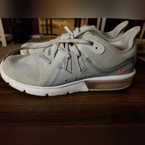 Nike Light Gray and Pink Athletic Shoes